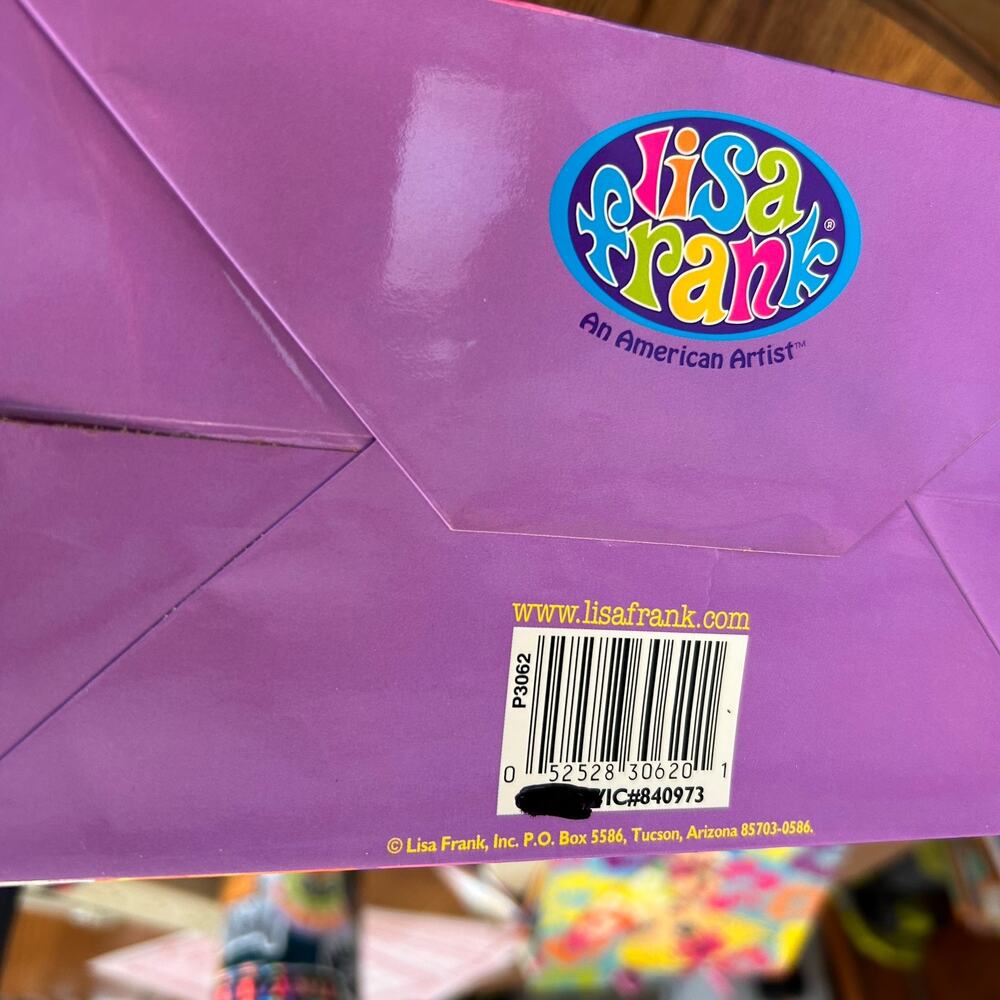 Lisa Frank Vintage Gift Bag Rainbow Chaser & Lollipop w/ Name Tag - Picture 2 of 5